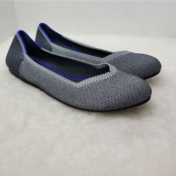 Rothy's Retired Grey Birdseye Classic Ballet Round Toe Shoe Size 9.5 - Picture 1 of 10